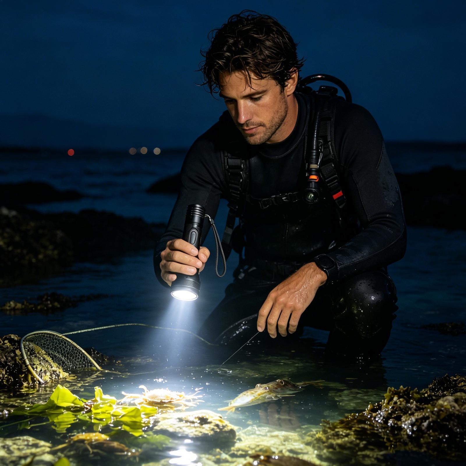 مصباح غوص LED قوي قابل لإعادة  - مراجعة Aquatic Diving وسعره
